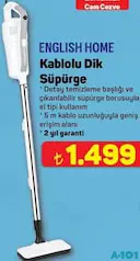 ENGLİSH HOME KABLOLU DİK SÜPÜRGE ENGLİSH HOME KABLOLU DİK SÜPÜRGE